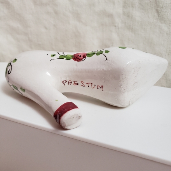 Italy high heel shoe miniature. Paestrum signature. Ceramic. - Picture 6 of 9